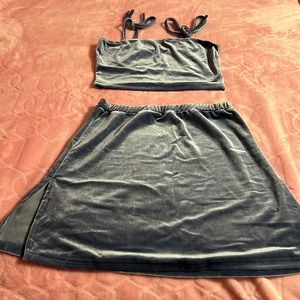 nwot blue two piece set